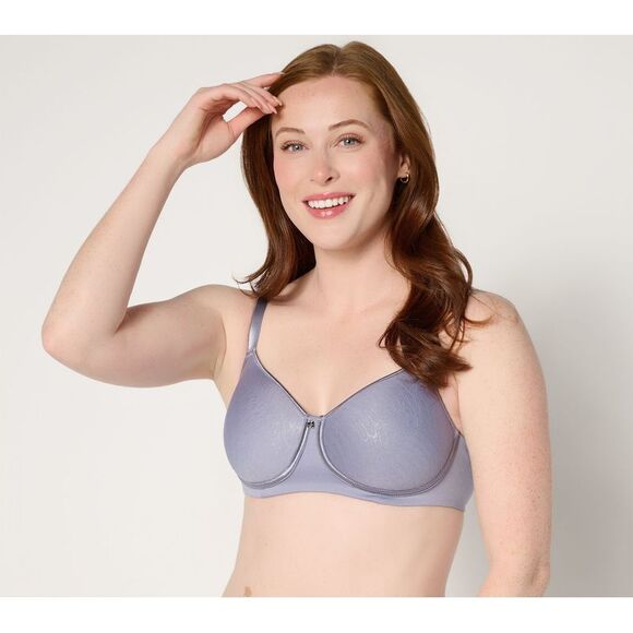 Breezies Women's Bra Sz 42D Featherlite Breathe Wirefree T-Shirt Blue A679217 - Picture 1 of 4